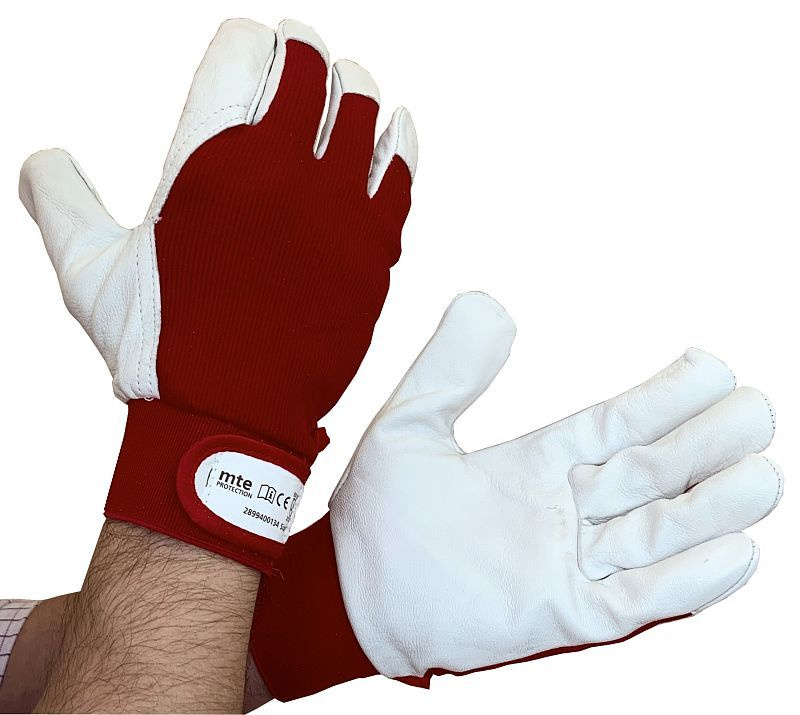 Перчатки защитные Protect кожаные комбинированные на липучке Велкро р.10, mte  #1