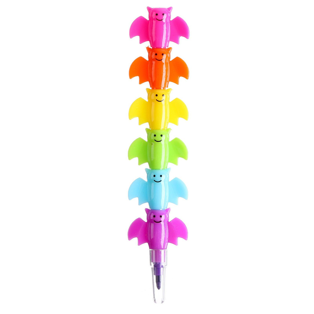Восковой карандаш Летучая мышь , набор 6 цветов #1