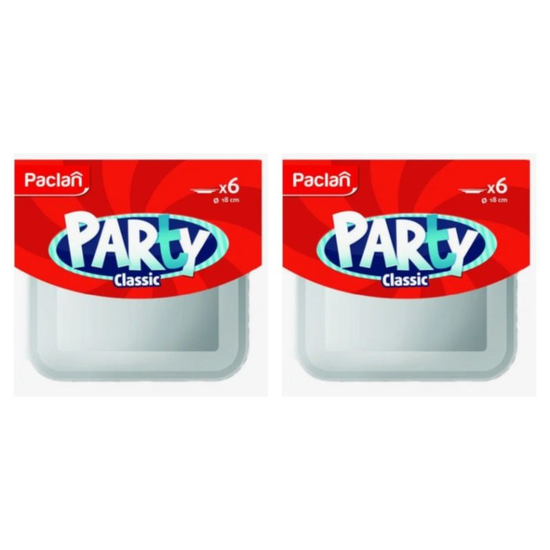 Paclan Party Тарелка пластиковая квадратная, 180 мм, 6 шт в уп, 2 уп  #1