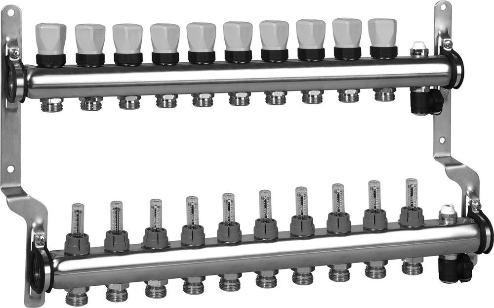 Коллектор с расходомерами на 10 контуров Rossweiner (Meibes) (арт.M1794150)  #1