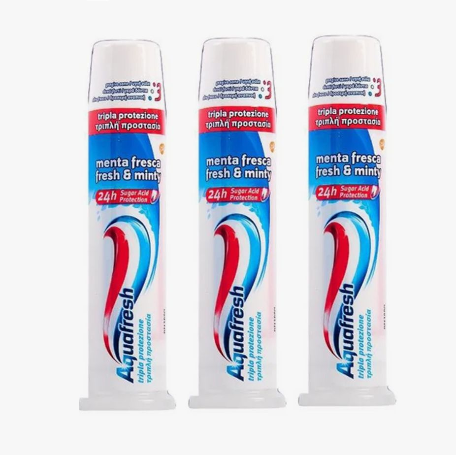 Зубная паста с дозатором для отбеливания зубов аквафреш 100 мл., 3 шт  #1