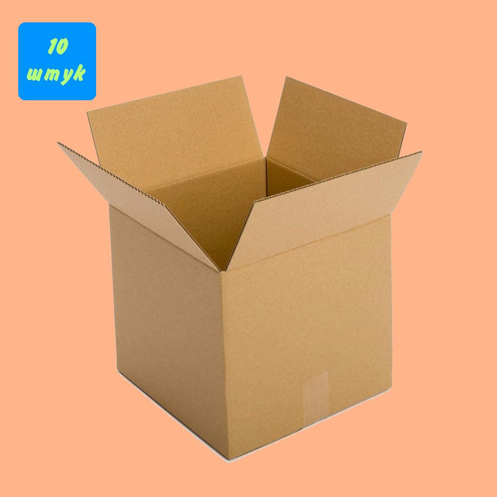 Коробки для хранения. Коробка картонная 80*80*80 мм, Т-23. 10 штук в упаковке. Гофрокороб для упаковки, #1