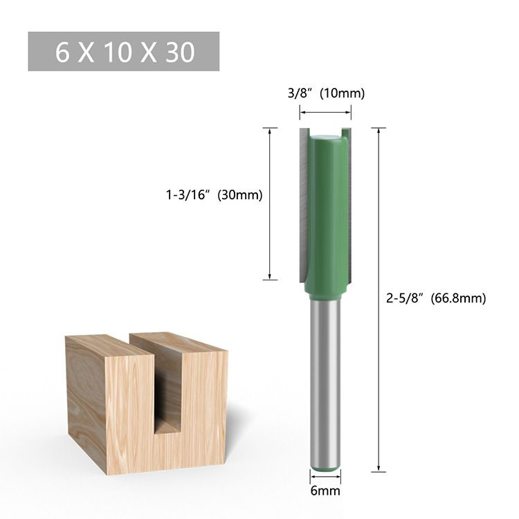 Фреза по дереву пазовая прямая 10 х 30 ммхвостовик 6 мм #1