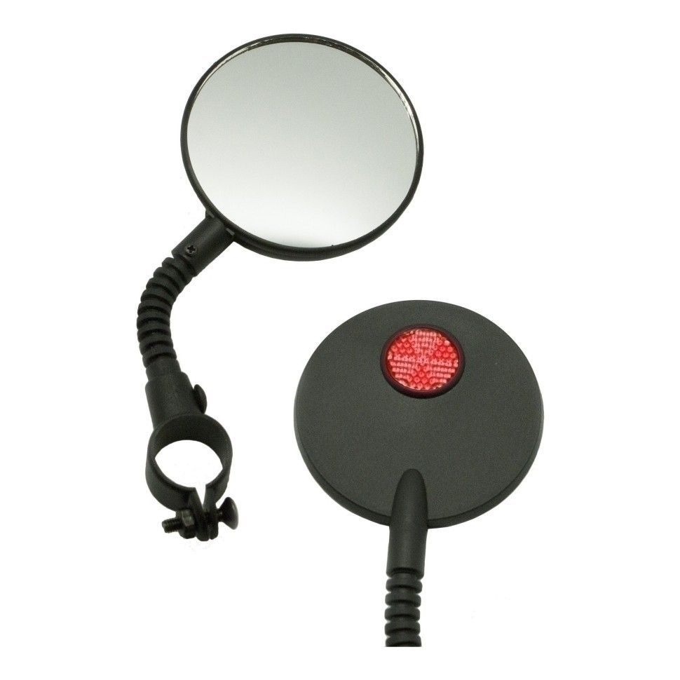 Зеркало круглое D:2" на гибкой ножке с красным катафотом на обратной стороне  #1