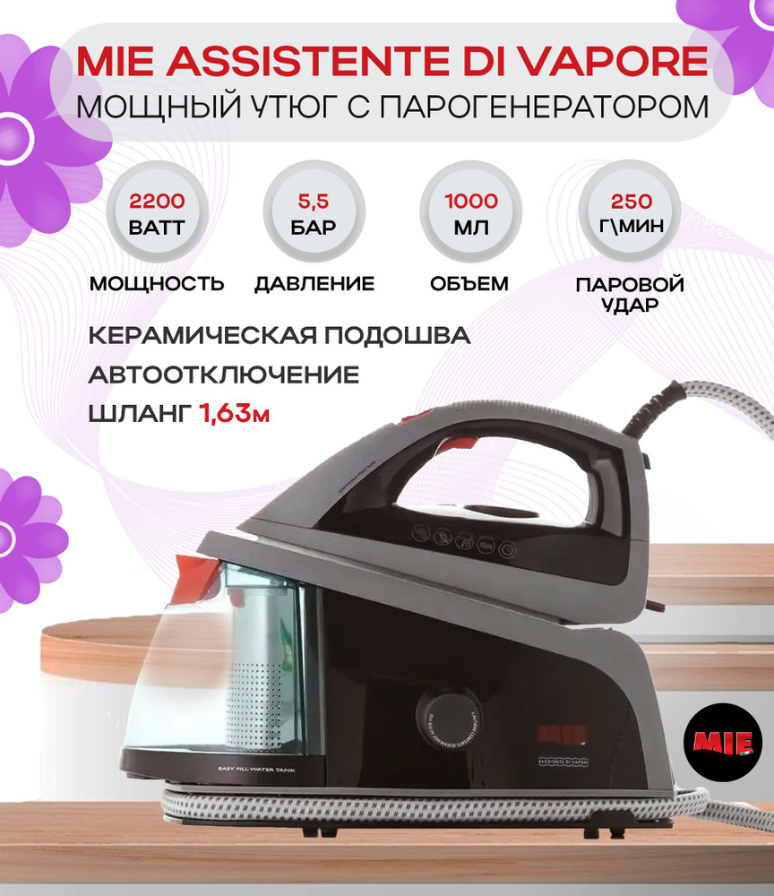 Парогенератор MIE Assistente di Vapore 2200Вт Power Protection, серебристый  #1