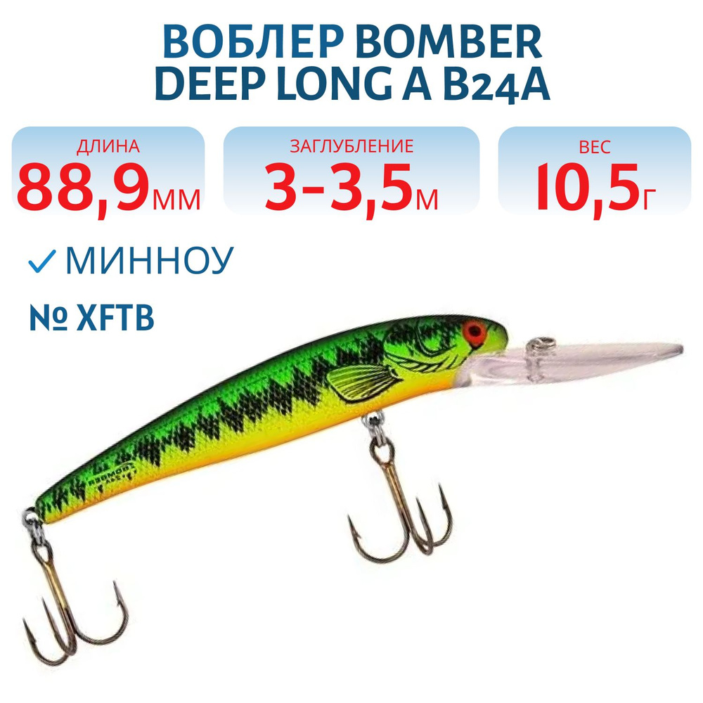 Воблер BOMBER Deep Long A B24A, цвет XFTB #1