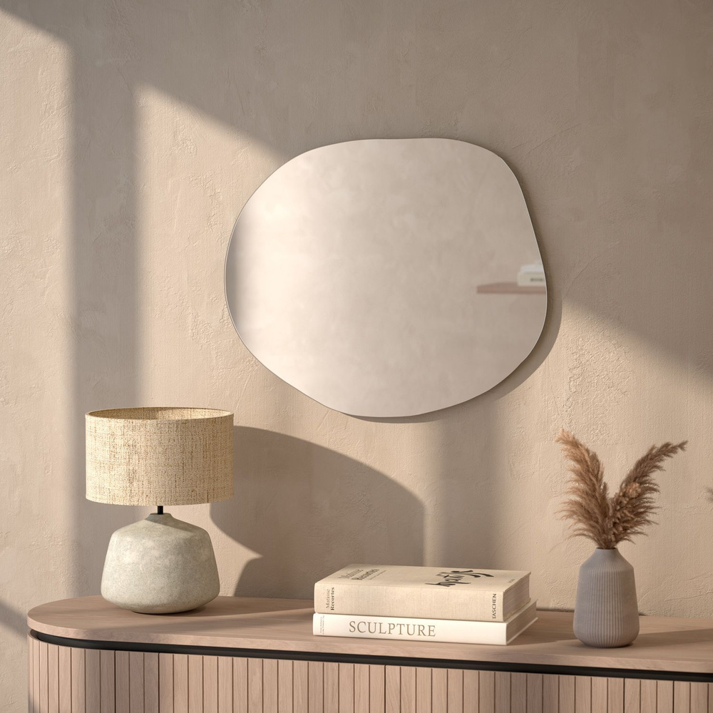 Зеркало настенное органической формы с полированной кромкой Essence EVOFORM 72x60 см, для гостиной, прихожей, #1