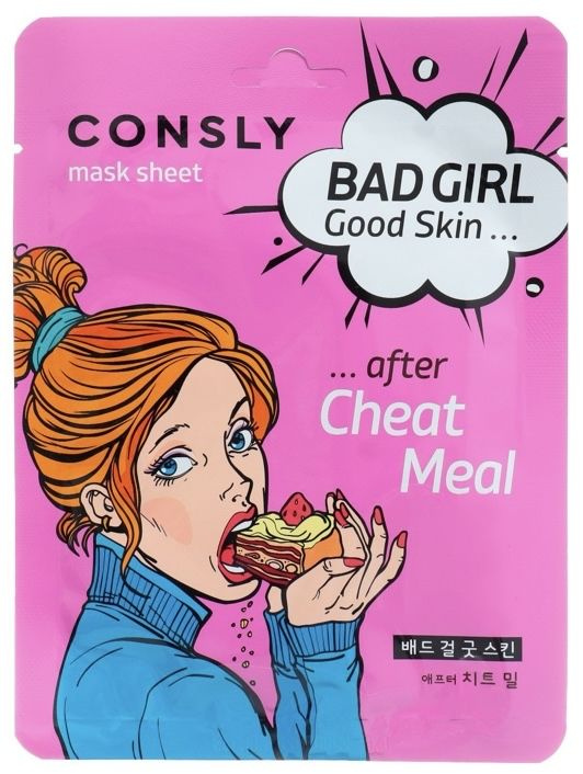 Маска тканевая для лица После читмила / BAD GIRL Good Skin after Cheat Meal  #1