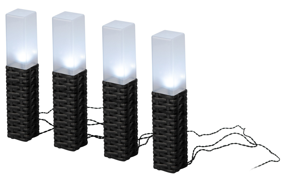 Светильник уличный Ротанг на солнечной батарее высота 41 см 4 шт 4 LED  #1