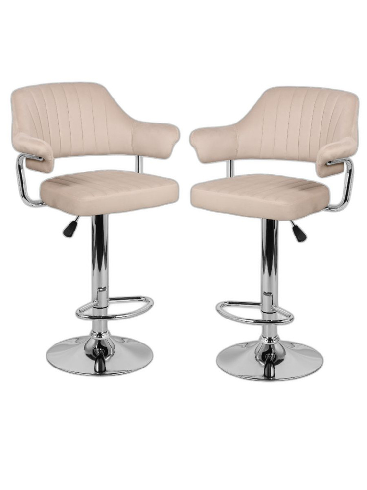 Комплект барных стульев Чарли Эколайн бежевого цвета. Барные стулья 2 шт .  #1