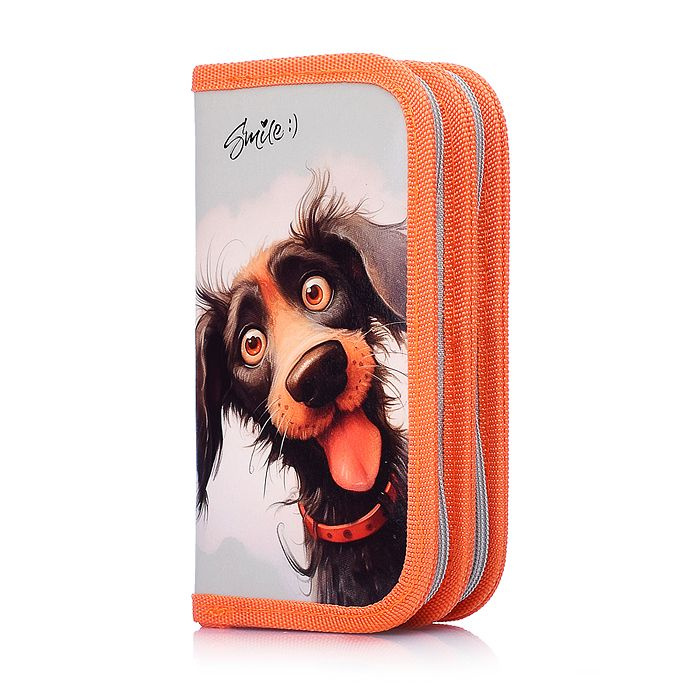 Пенал 2-секционный, большой "Веселая собака" (190х105) ламинированный картон  #1