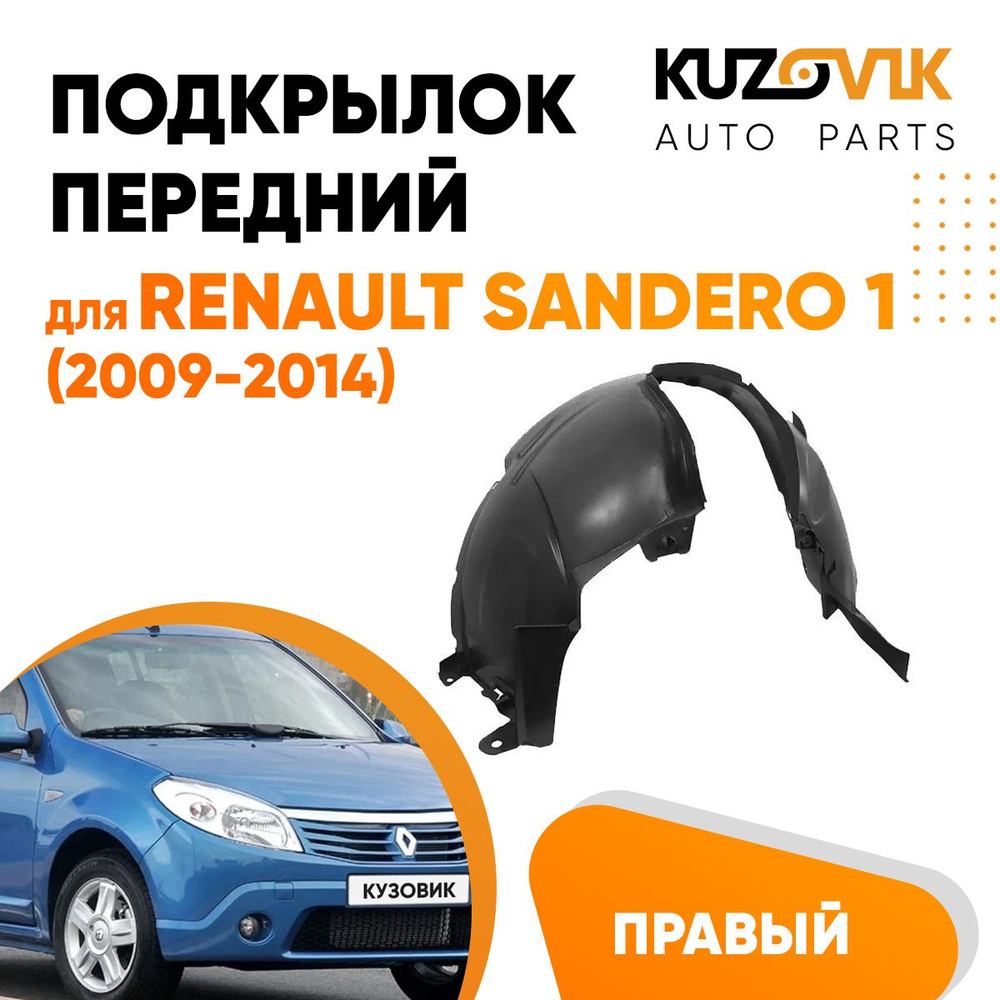 Подкрылок передний правый для Рено Сандеро Renault Sandero 1 (2009-2014)  #1