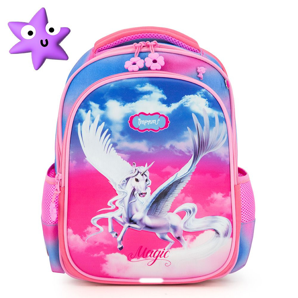 Рюкзак школьный для девочки ортопедический 4в1 (папка А4+ для рисования, мешок для обуви, пенал) 1 класс #1