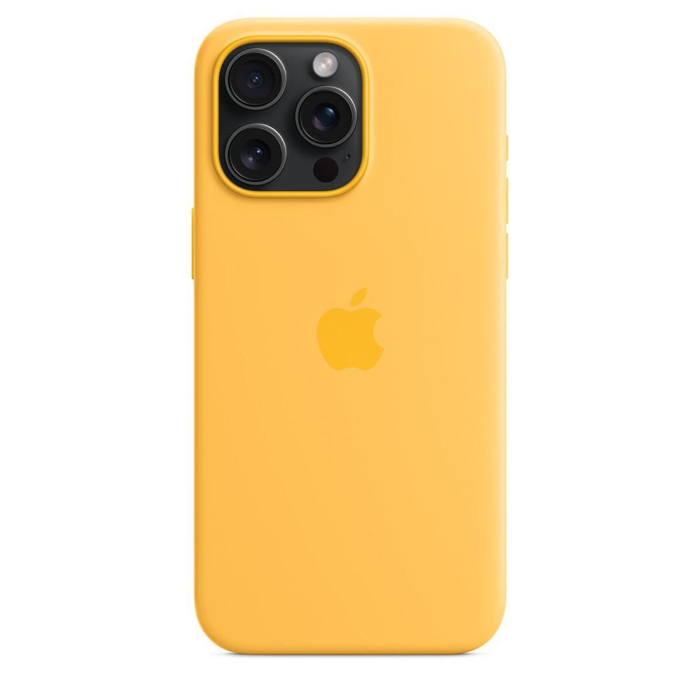 Чехол-накладка Silicone Case MagSafe для iPhone 15 Pro Max / Sunshine + Защитное стекло Sparta  #1