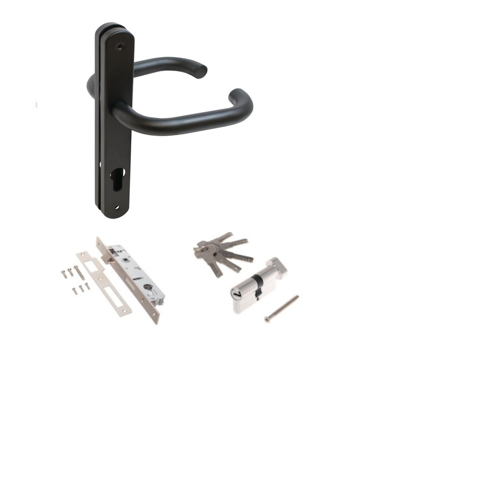 Дверной замок врезной KALE с ручками и цилиндровым механизмом KALE для установки в калитку, металлические #1