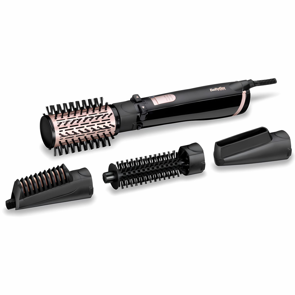 BaByliss Фен для волос Фен-щетка AS200E 1000 Вт, скоростей 2, кол-во насадок 4, черный, золотой  #1