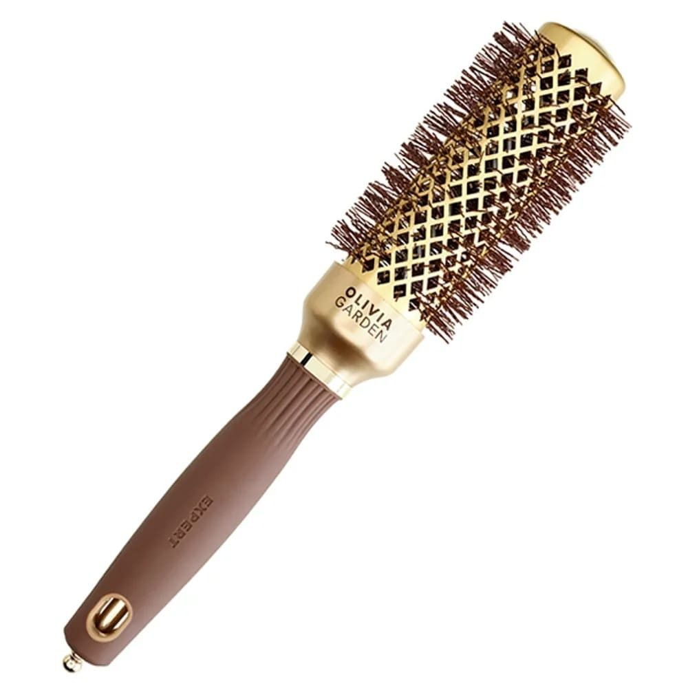 Термобрашинг для укладки волос Olivia Garden EXPERT BLOWOUT SHINE Wavy Bristles Gold&Brown (55мм)  #1