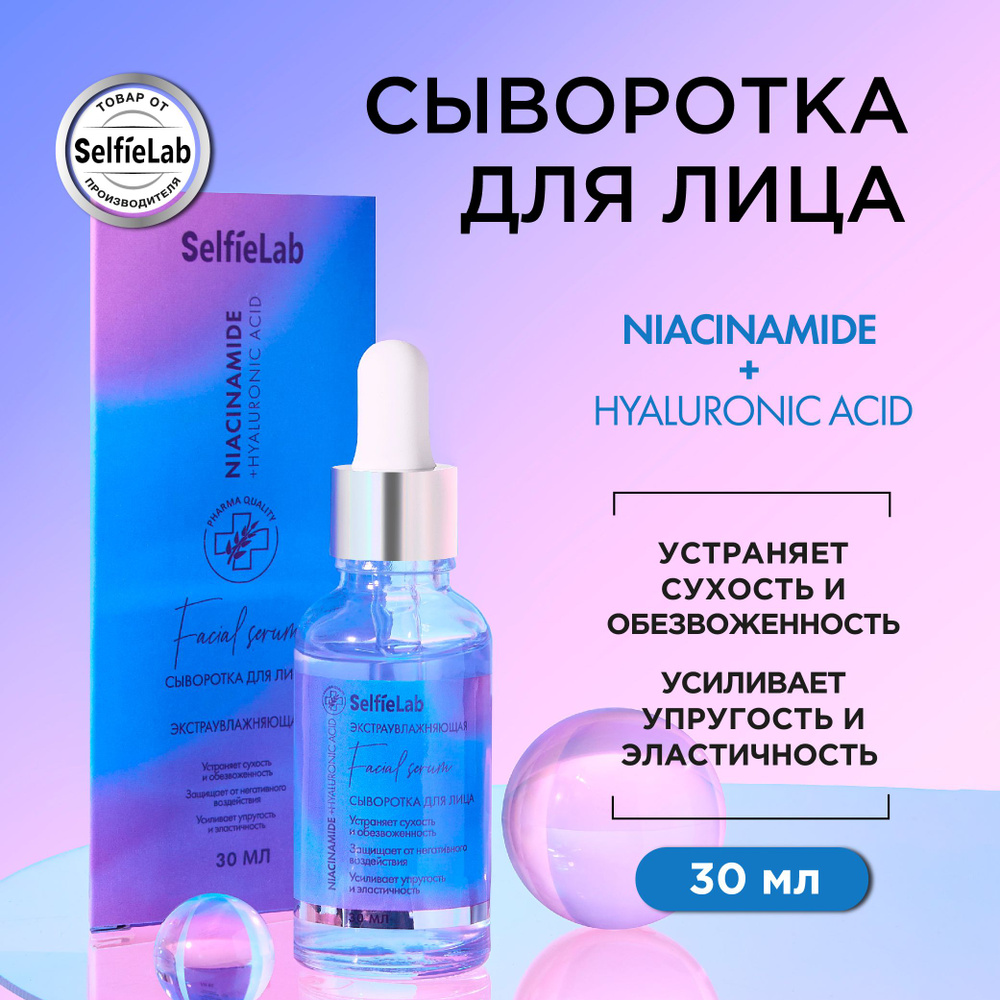 Сыворотка для лица увлажняющая с ниацинамидом и гиалуроновой кислотой Niacinamide + Hyaluronic Acid, #1