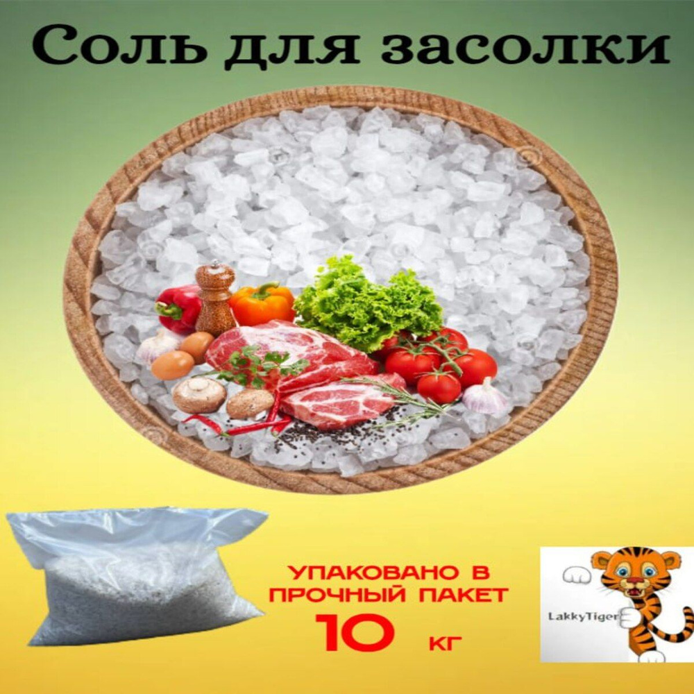 Соль посолочная крупная для засолки рыбы, сала, мяса и овощей 10кг  #1
