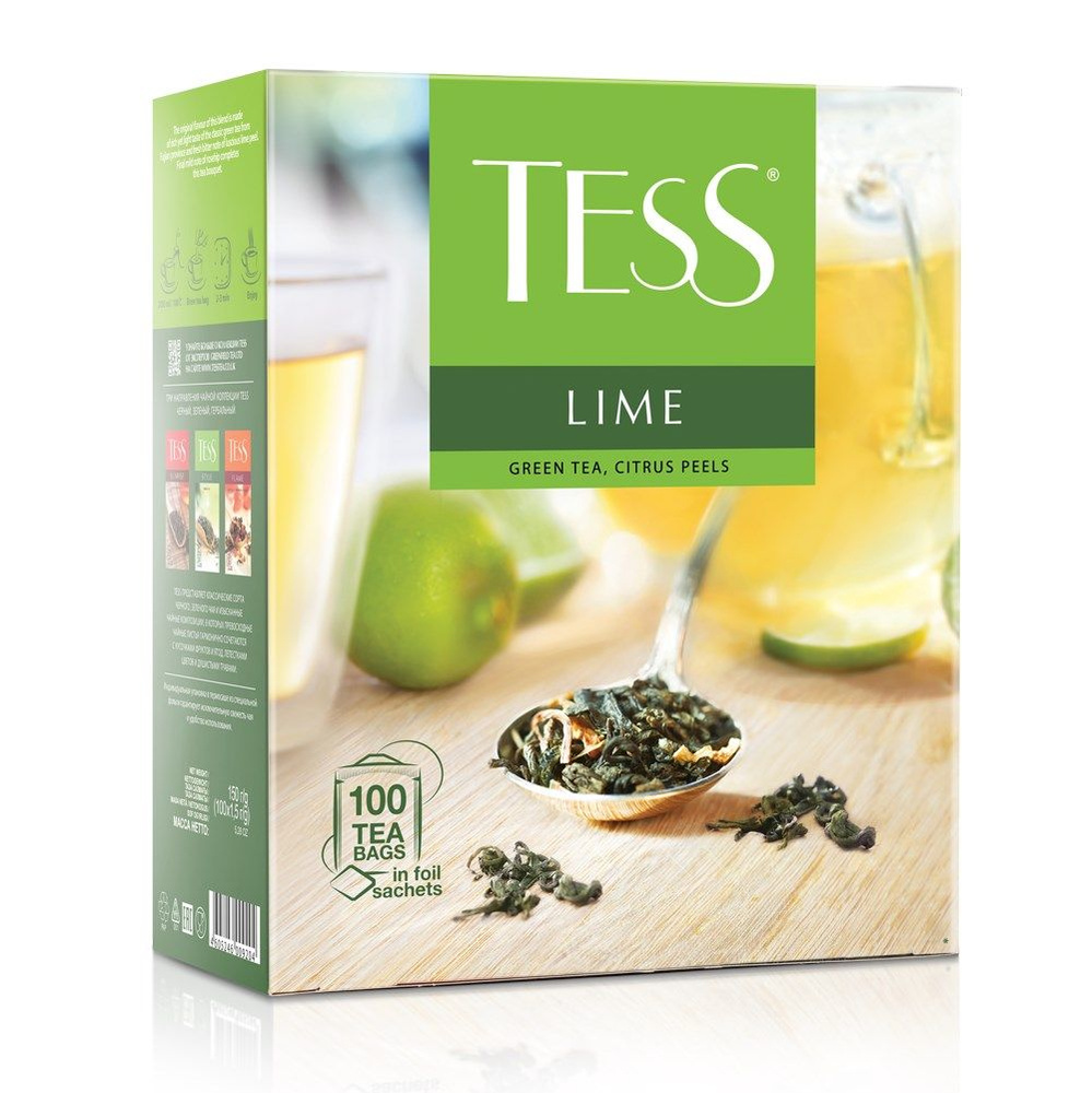 Чай Tess Lime зеленый с цедрой цитрусовых (1.5г х 100шт), 150г #1