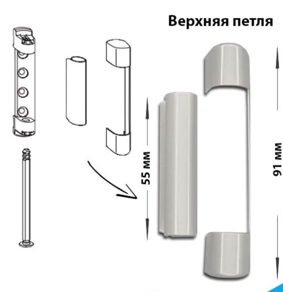 Комплект декоративных накладок на верхнюю петлю( на рамную и створочную части) для фурнитуры WINK HAUS #1