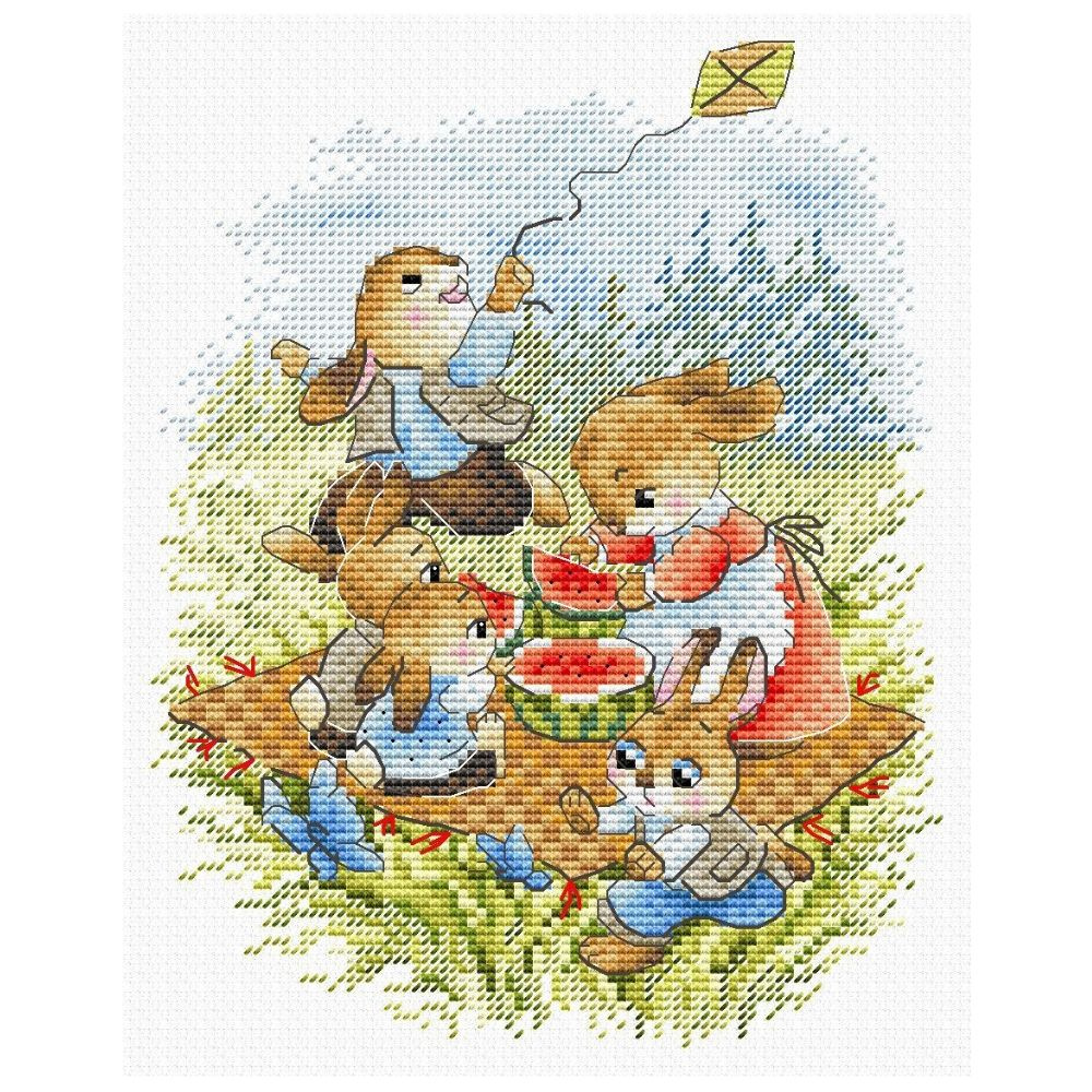 Набор для вышивания Жар-Птица М-764 Арбузный пикник 20 х 16 см  #1