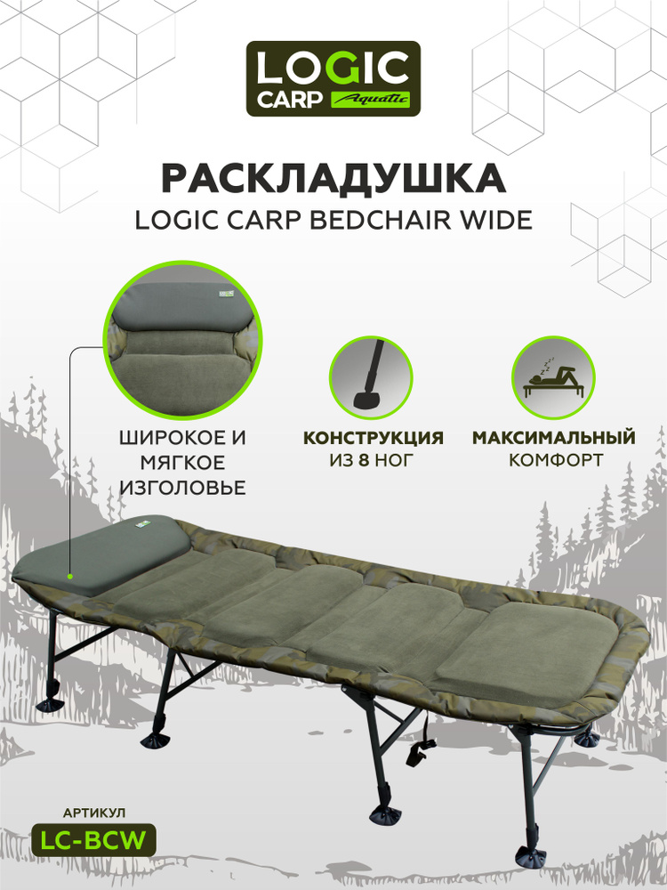 Раскладушка с матрасом Logic Carp BEDCHAIR wide для палатки #1