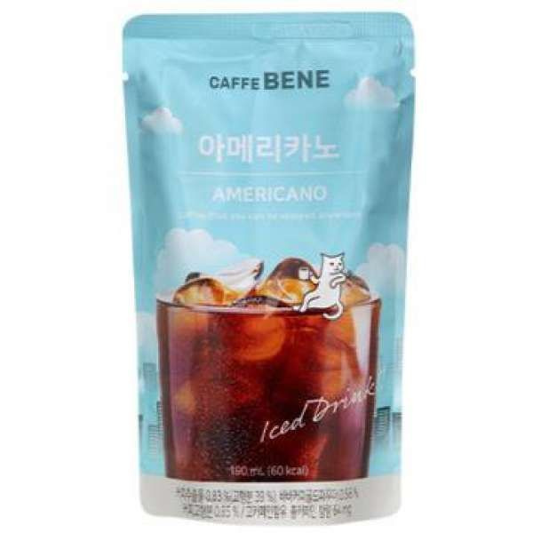 Американо в мягкой упаковке Американо пауч кофе Americano Iced Drink 190ml Caffe Bene  #1