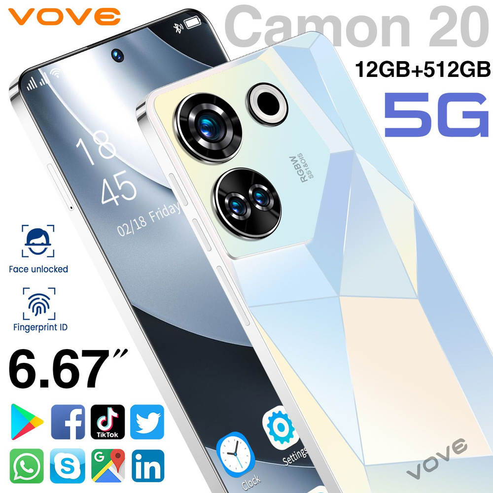 vove Смартфон Camon 20@1 EU 16/512 ГБ, белый #1