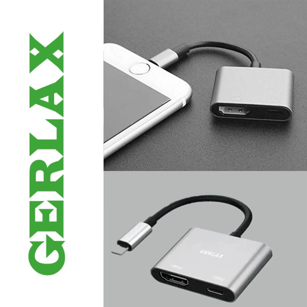 USB хаб Gerlax 2 в 1 GV-01 (Lighting to Lighting+HDMI) #1
