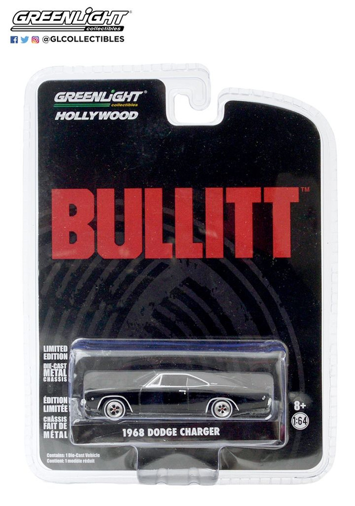 Машинка Greenlight Collectibles 1968 Dodge Charger RT/BULLITT #1