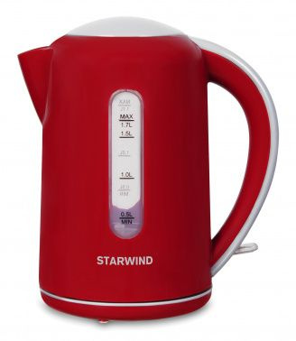 Чайник электрический Starwind SKG1021 1.7л. 2200Вт красный/серый корпус: пластик  #1