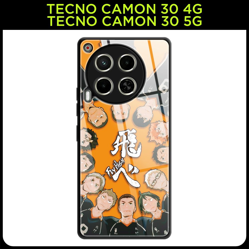 Стеклянный чехол на Tecno Camon 30 4G/Tecno Camon 30 5G / Текно Камон 30 4G/Текно Камон 30 5G с принтом #1