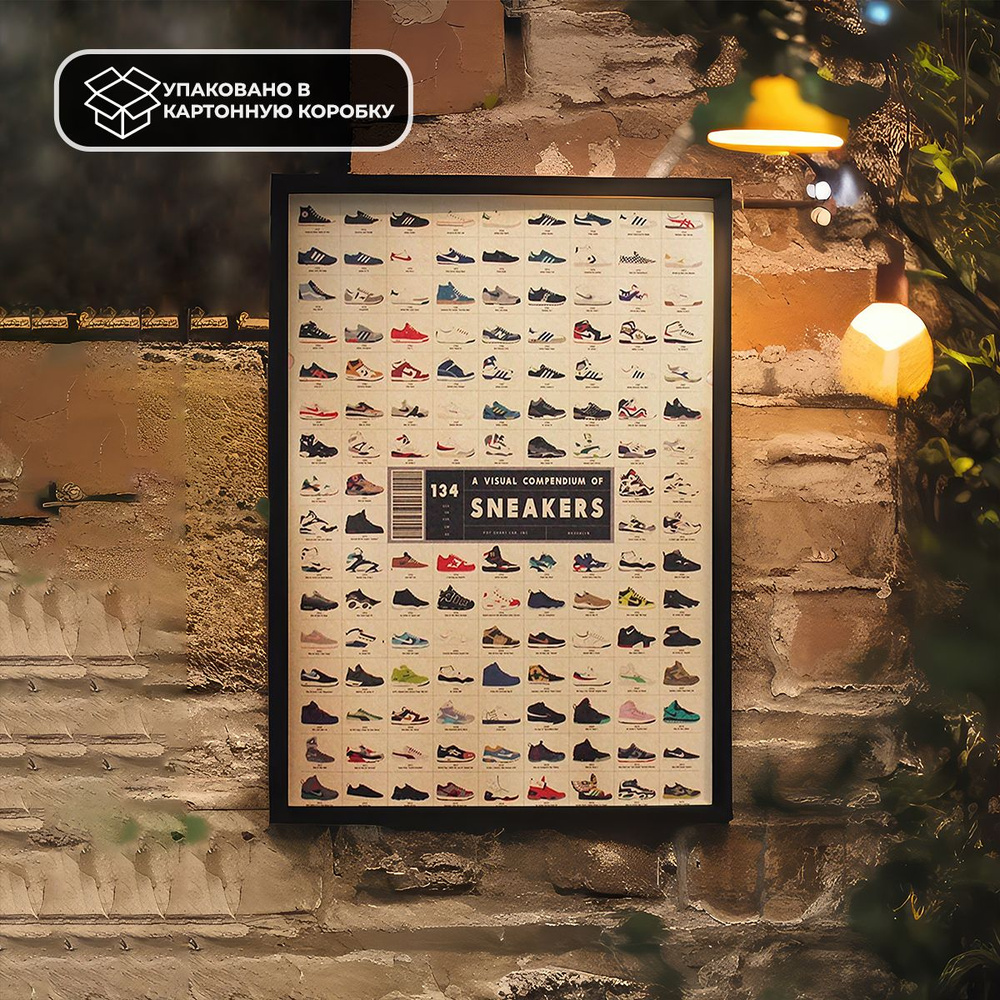 Постер из крафт-бумаги Visual Compendium of Sneakers 52х36см #1