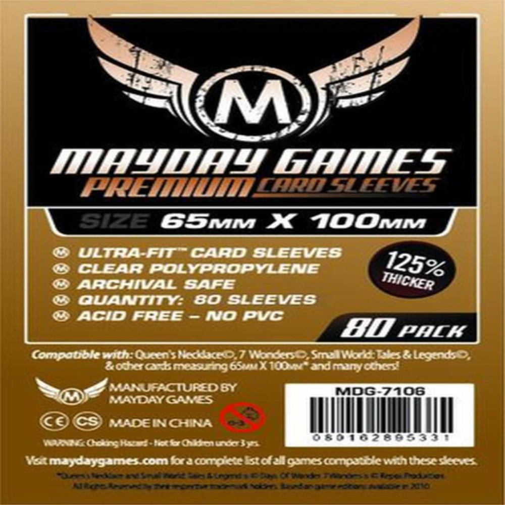 Протекторы MayDay Games Mayday (премиум, 80 шт., 65мм*100мм): прозрачные, арт. MDG-7102  #1