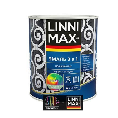 LINNIMAX Эмаль Гладкая, до 5°, Алкидная, Шелковисто-матовое покрытие, 0.75 л, 0.80 кг, шоколадный  #1