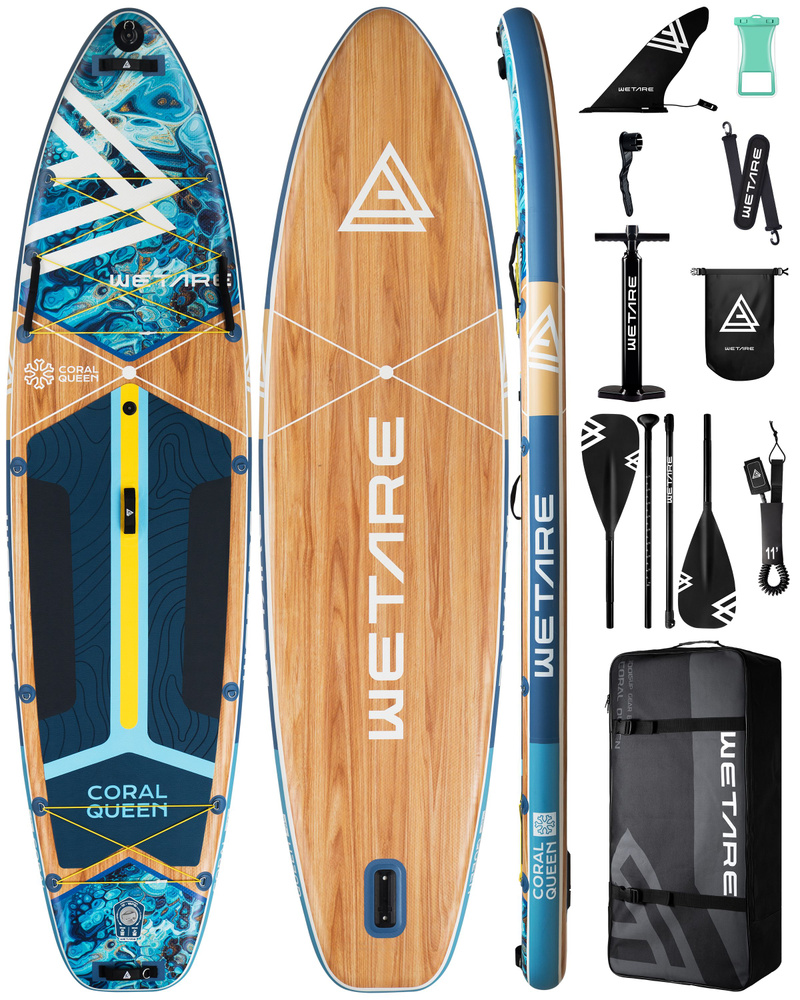 Надувная SUP-доска WETARE Coral Queen BLUE 11'6" 350*88*15 см, Sup борд двухслойный  #1