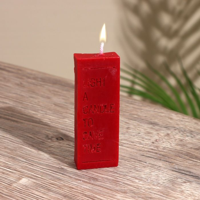 Свеча с надписью "Light a candle" 1,5х1,5х8,5 см, соевый воск МИКС #1