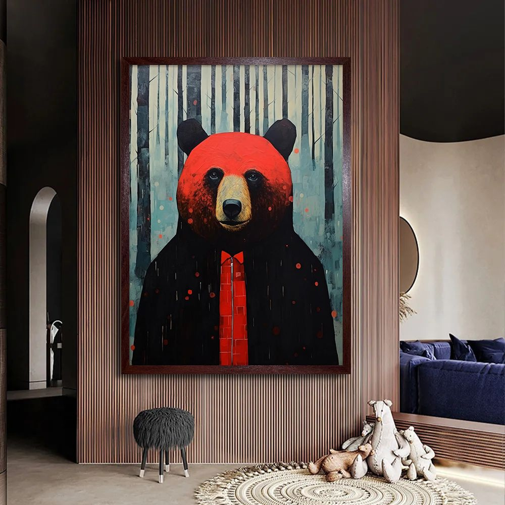 Картина стильный медведь, 30х40см #1