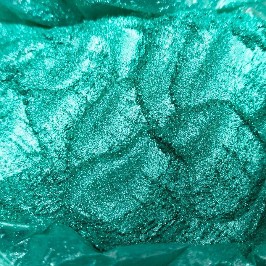 Премиум пигмент 8994 - Зелёный с серебром мерцающий перламутровый 10-100 мкм. для творчества, рукоделия, #1