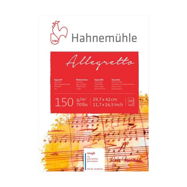 Hahnemuhle Альбом-склейка для акварели Allegretto,среднее зерно "холст",150г/м2,А3,10л  #1