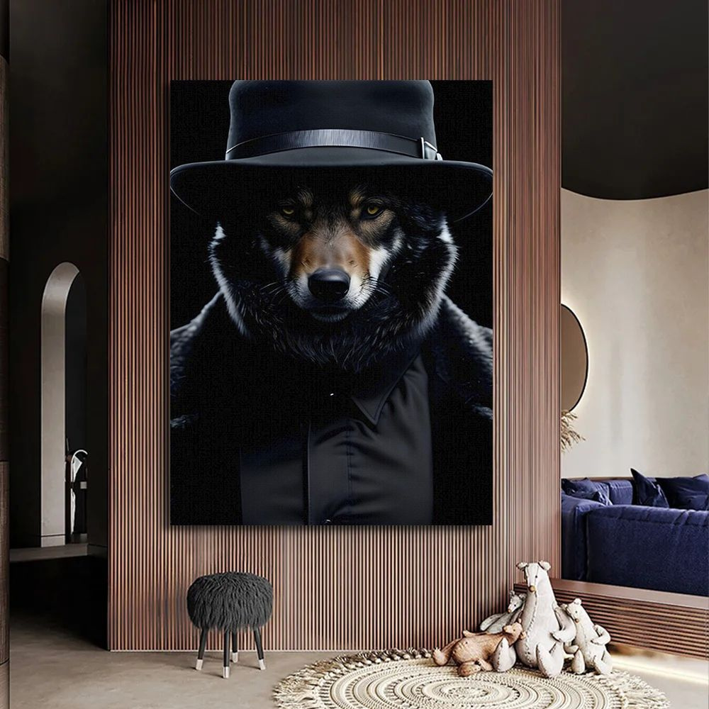Картина волк в костюме, 30х40 см. #1