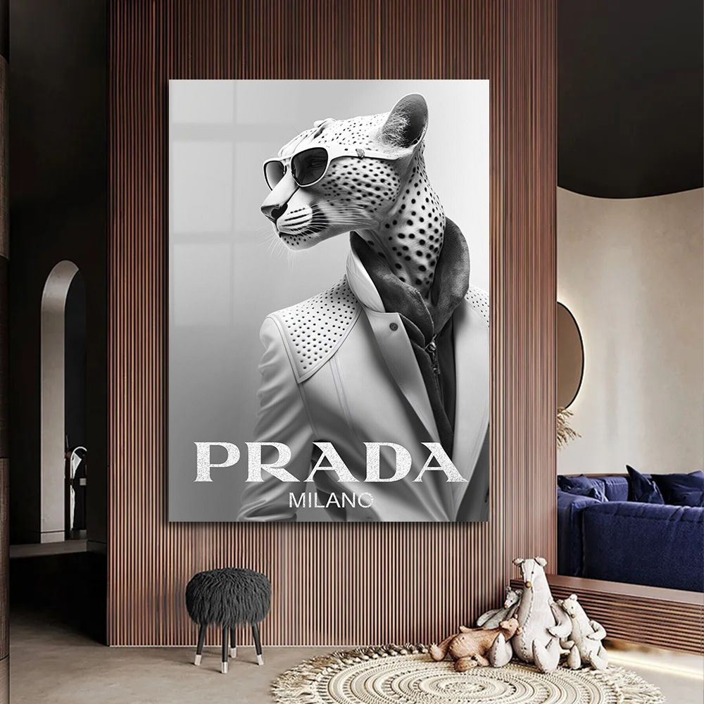 Картина леопард в Prada, 30х40 см. #1