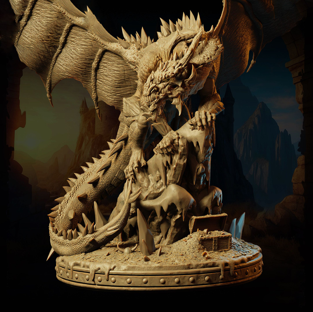 Игровая миниатюра Ледяной Дранок Ice Dragon FostBite - Primal Collection 100mm (Primal Collection, DND, #1