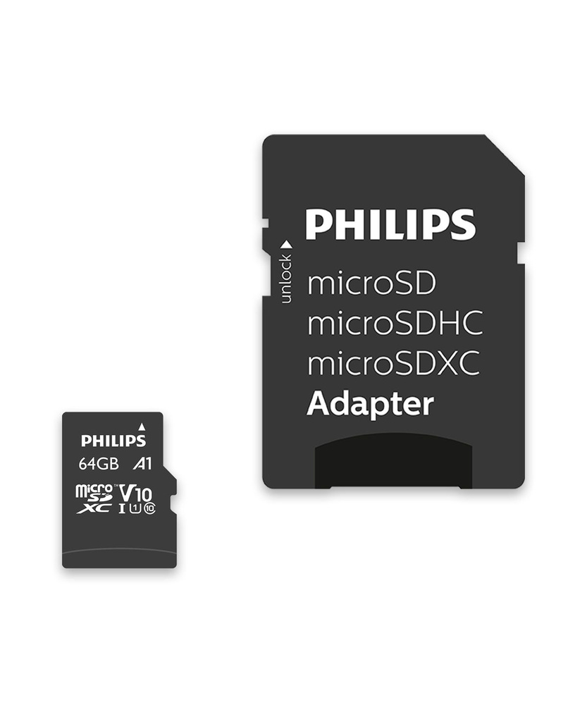 Карта памяти PHILIPS MicroSDXC 64 Гб, Ultra Speed (FM64MA45B) #1