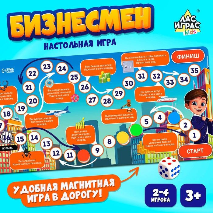 Настольная экономическая игра Бизнесмен , 2-4 игрока, 3+ #1