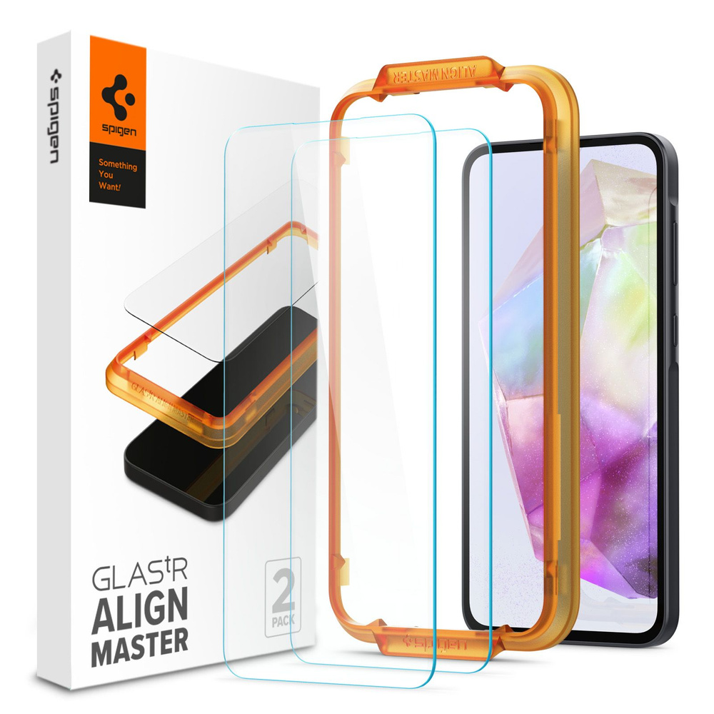 Защитное стекло SPIGEN для Galaxy A35 - Glass tR AlignMaster Прозрачный 2 шт AGL07772  #1