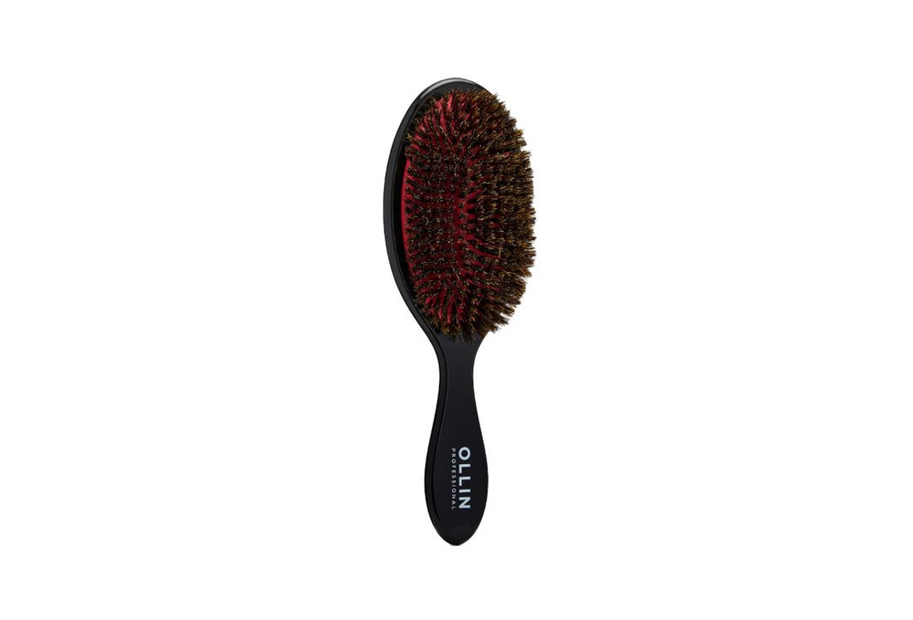 Щётка массажная с натуральной щетиной для волос Ollin Professional Elegant massage brush natural bristles, #1