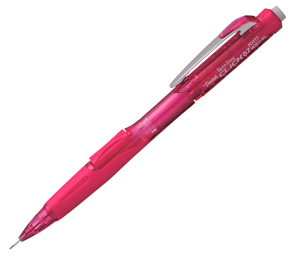 Механический карандаш PENTEL TWIST-ERASE CLICK PD277T-PX 0.7 мм розовый полупрозрачный корпусКарандаш #1