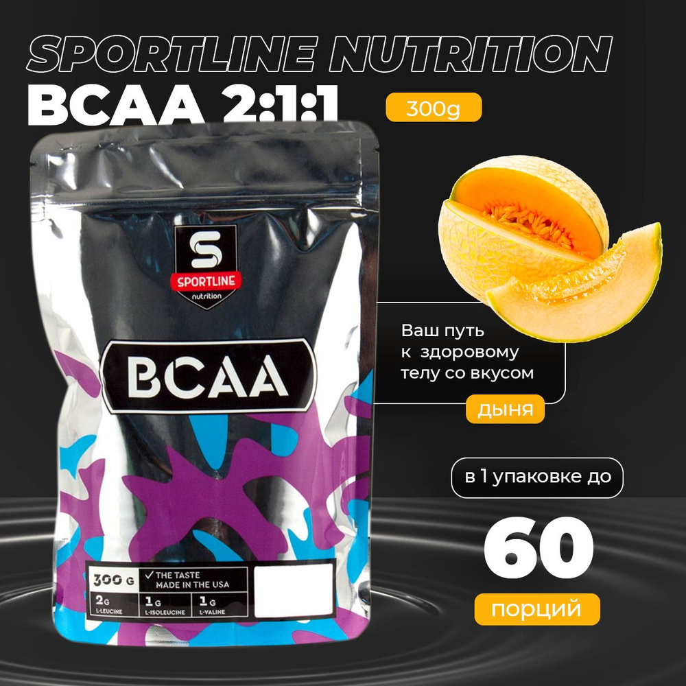 BCAA 2:1:1 Аминокислоты SportLine Nutrition Bag 300g (Дыня) Аминокислота ВСАА  #1